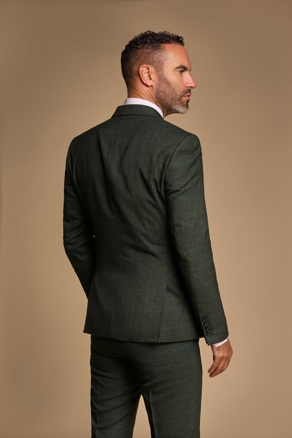 2-dielny oblek - Dvojradový olivovo zelený pánsky kostým - Cavani Caridi Olive DB