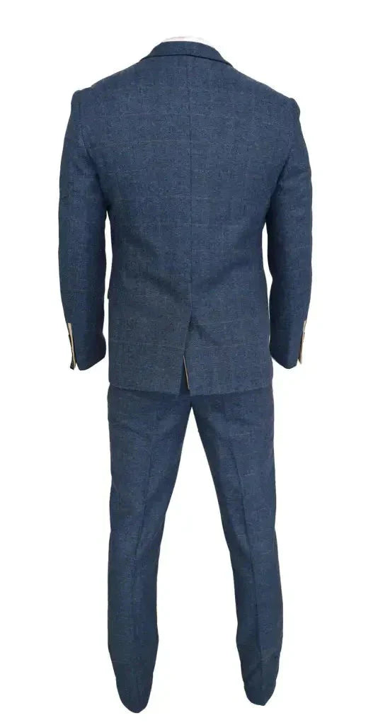 2-dielny oblek - modrý pánsky kostým - Dion modrý rybičkový