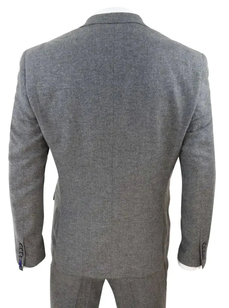 2-dielny oblek - Šedý tweed pánsky kostým - Cavani Martez sivý