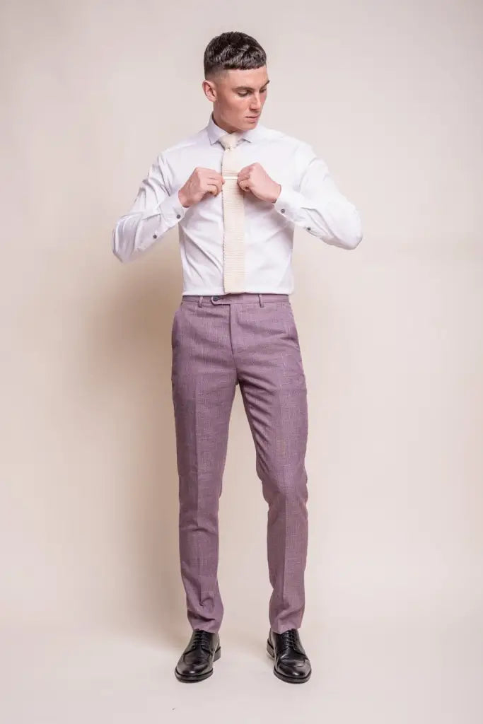 2-dielny oblek - pánsky slim fit kostým - Cavani lilac suit 2pc