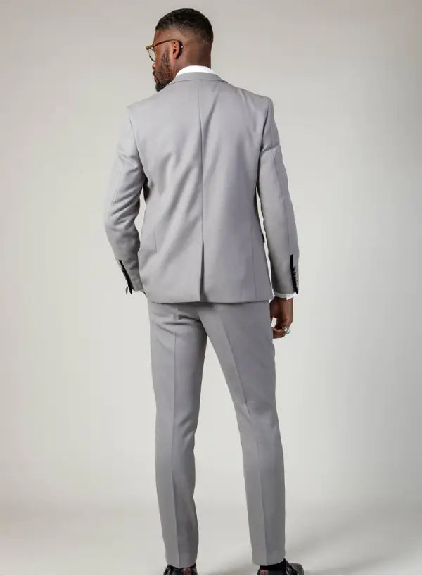 2-dielny sivý oblek - Marc Darcy Edwin strieborný oblek 2 diely