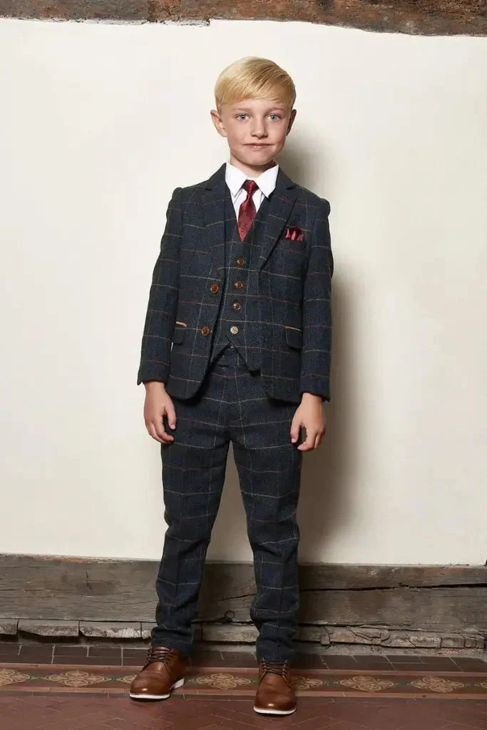 Trojdílny oblek pre deti - Tweed Eton - 1 rok - detský oblek