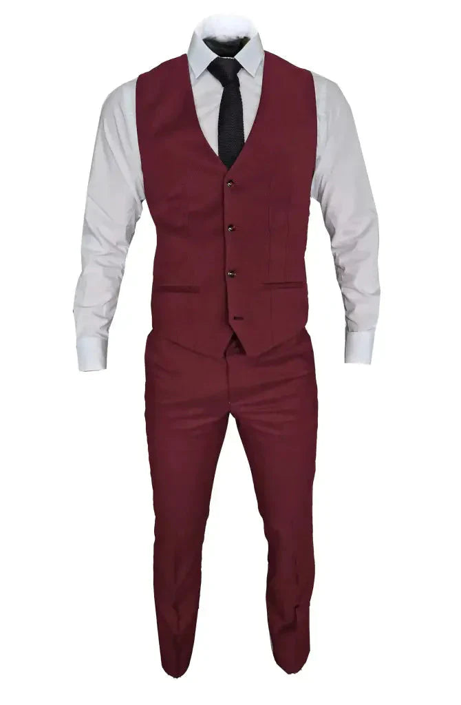 Pánsky oblek MAX vínnocervený 3-dielny - trojdílny oblek