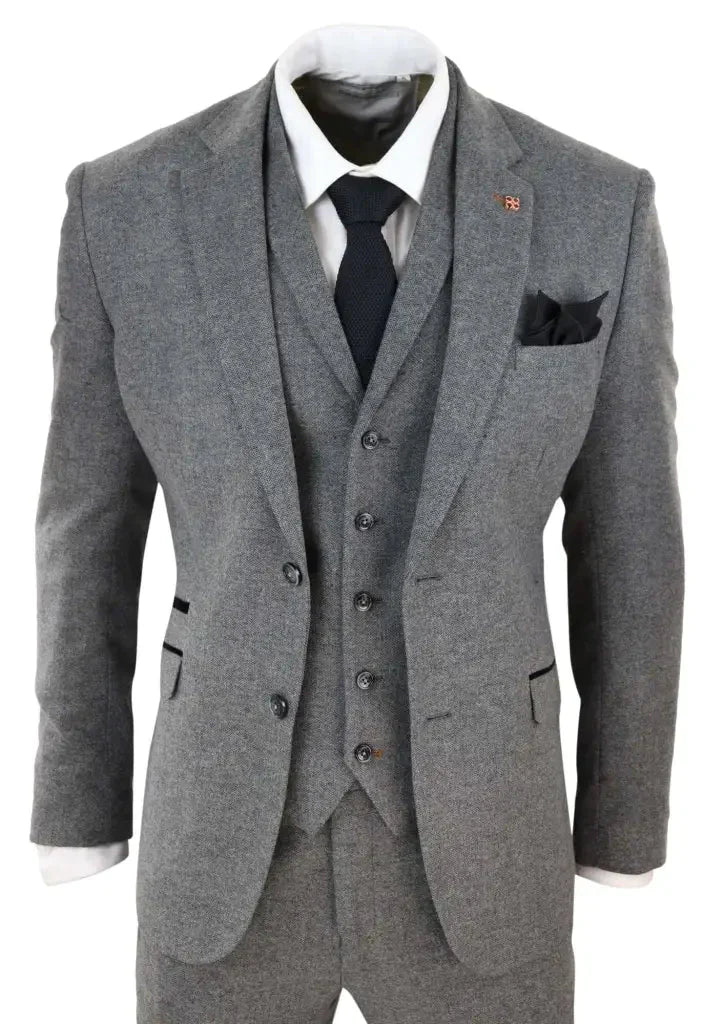 Cavani - Trojdielny oblek - Martez sivá tweed - 44/XS -