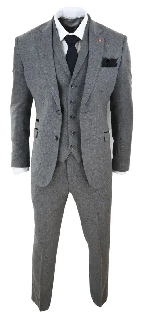 Cavani - Trojdielny oblek - Martez sivá tweed - trojdielny oblek