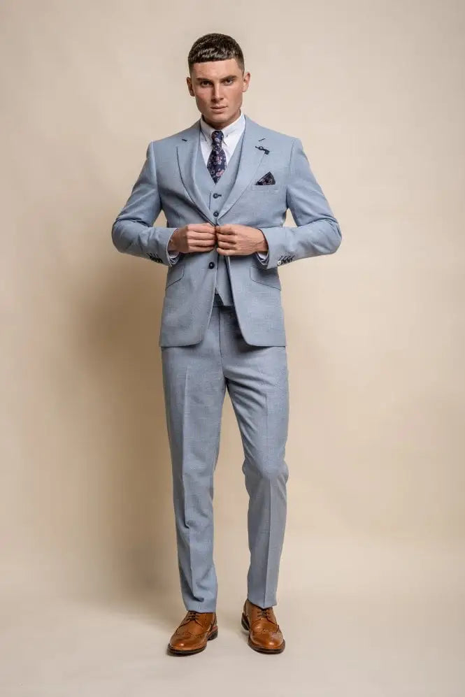 Trojdielny oblek Cavani Miami Sky slim fit - trojdílny oblek