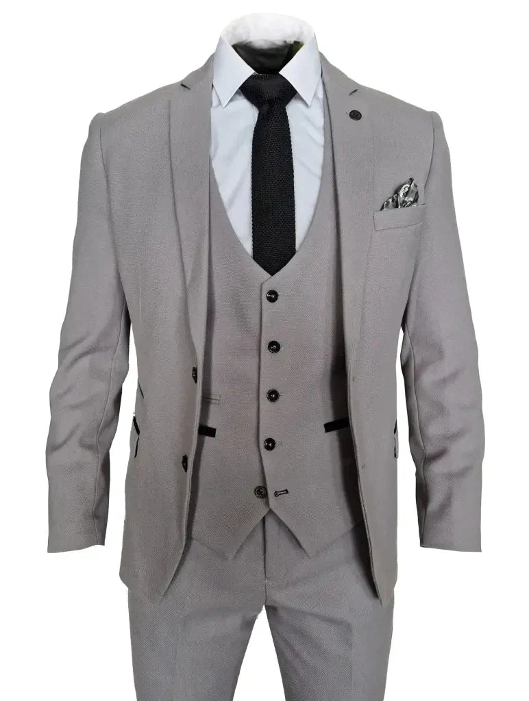 Sivý trojdílny oblek - Marc Darcy Edwin Silver suit - trojdílny oblek
