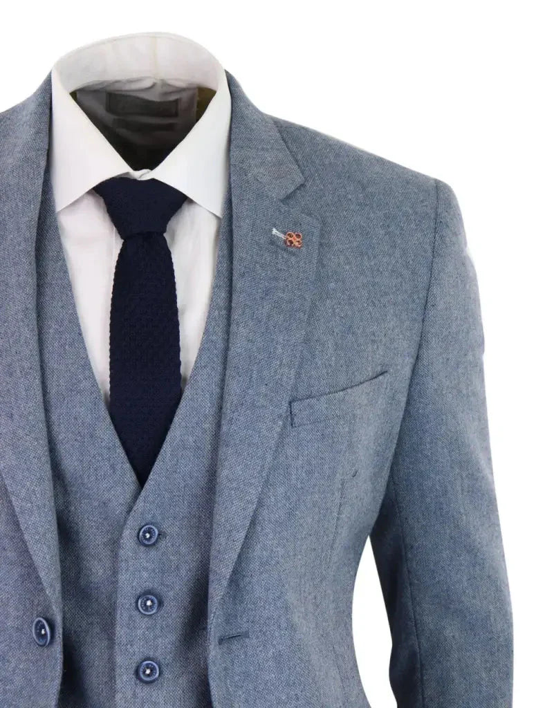 3-dielny pánsky oblek svetlo modrá | Cavani Wells - trojdielny