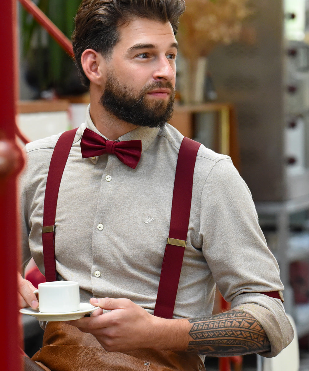 Traky Gentleman's – bordový elastický