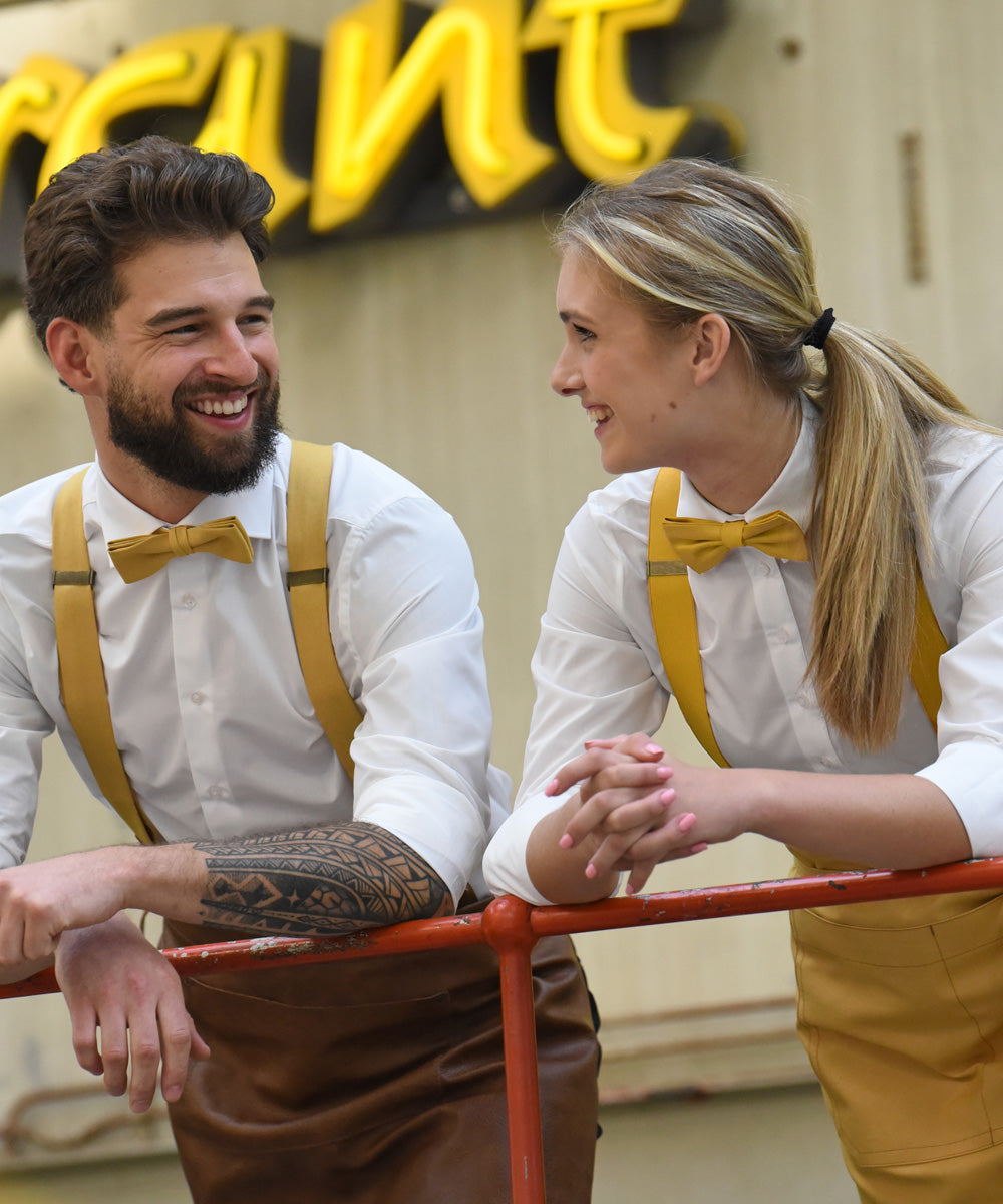 Traky Gentleman's – horčicový elastický
