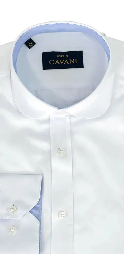 Cavani košeľa biela / kulatý golier - S - košeľa