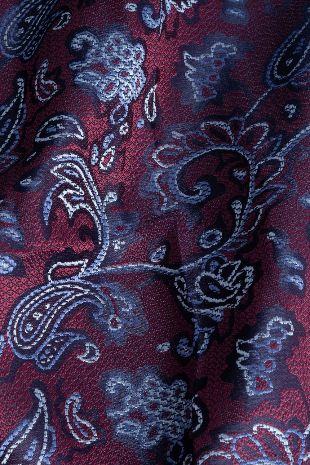 Cavani - Sada kravaty s vínovým a tmavomodrým paisley vzorom