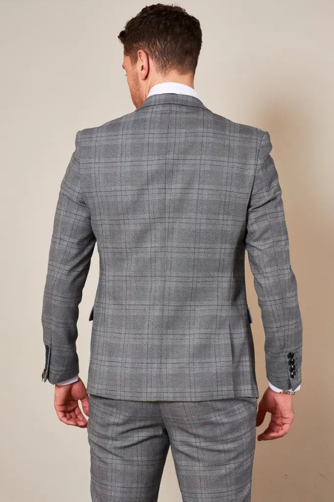 2-dielny oblek - pánsky odev v sivej farbe - kontrola Jerry sivý oblek
