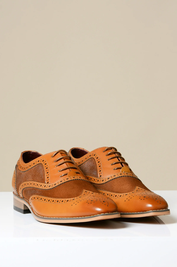 Hnedé kožené topánky, Marc Darcy Bradley - Wingtip brogue