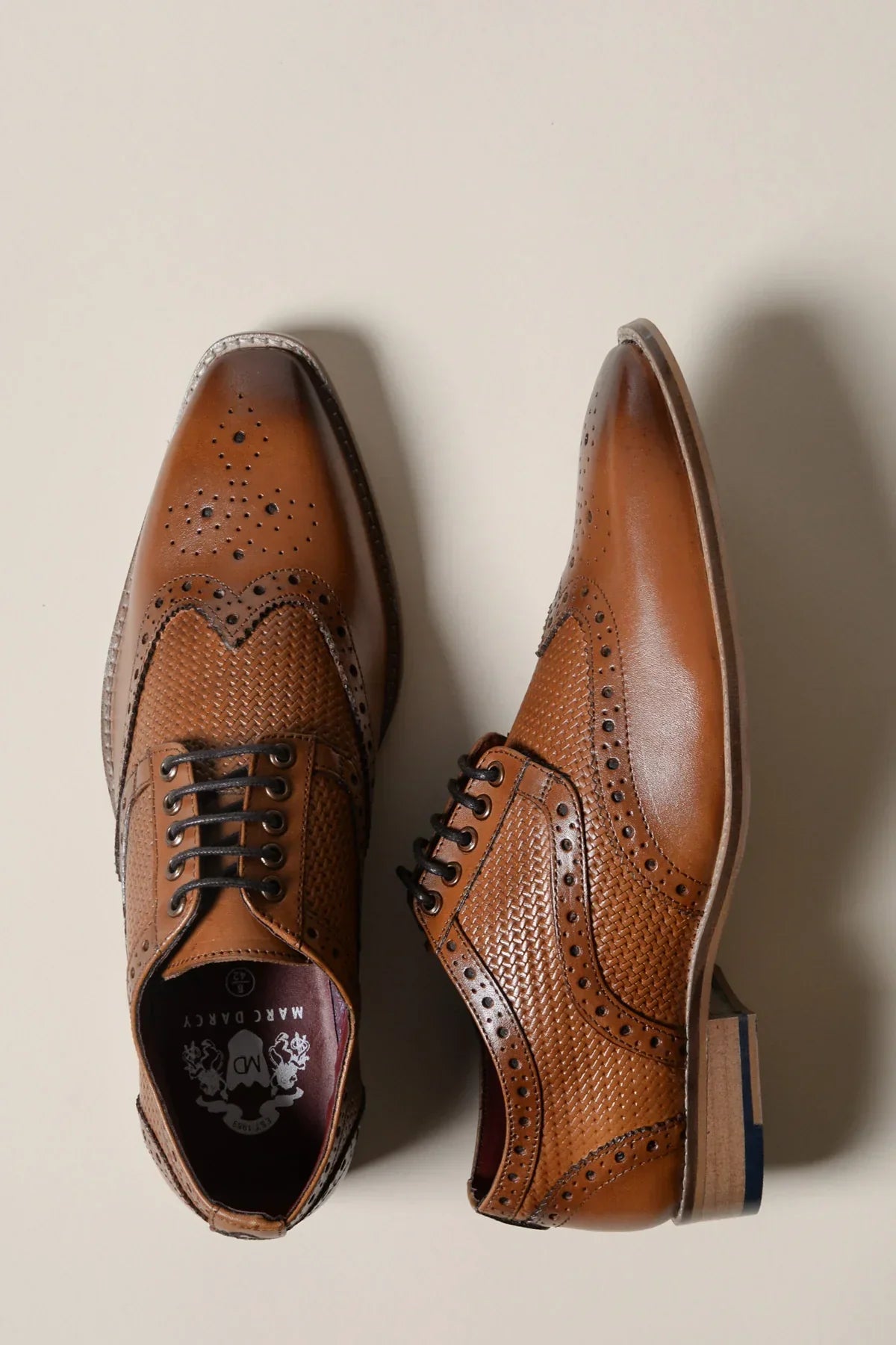 Hnedé kožené topánky, Marc Darcy Brandon - Wingtip brogue