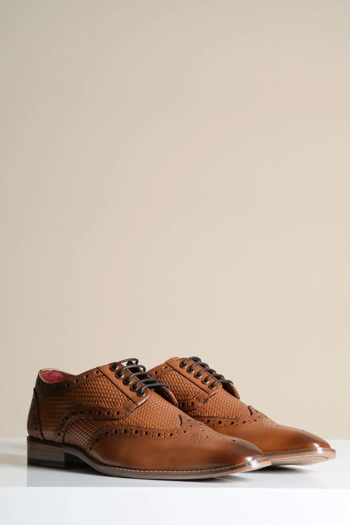 Hnedé kožené topánky, Marc Darcy Brandon - Wingtip brogue