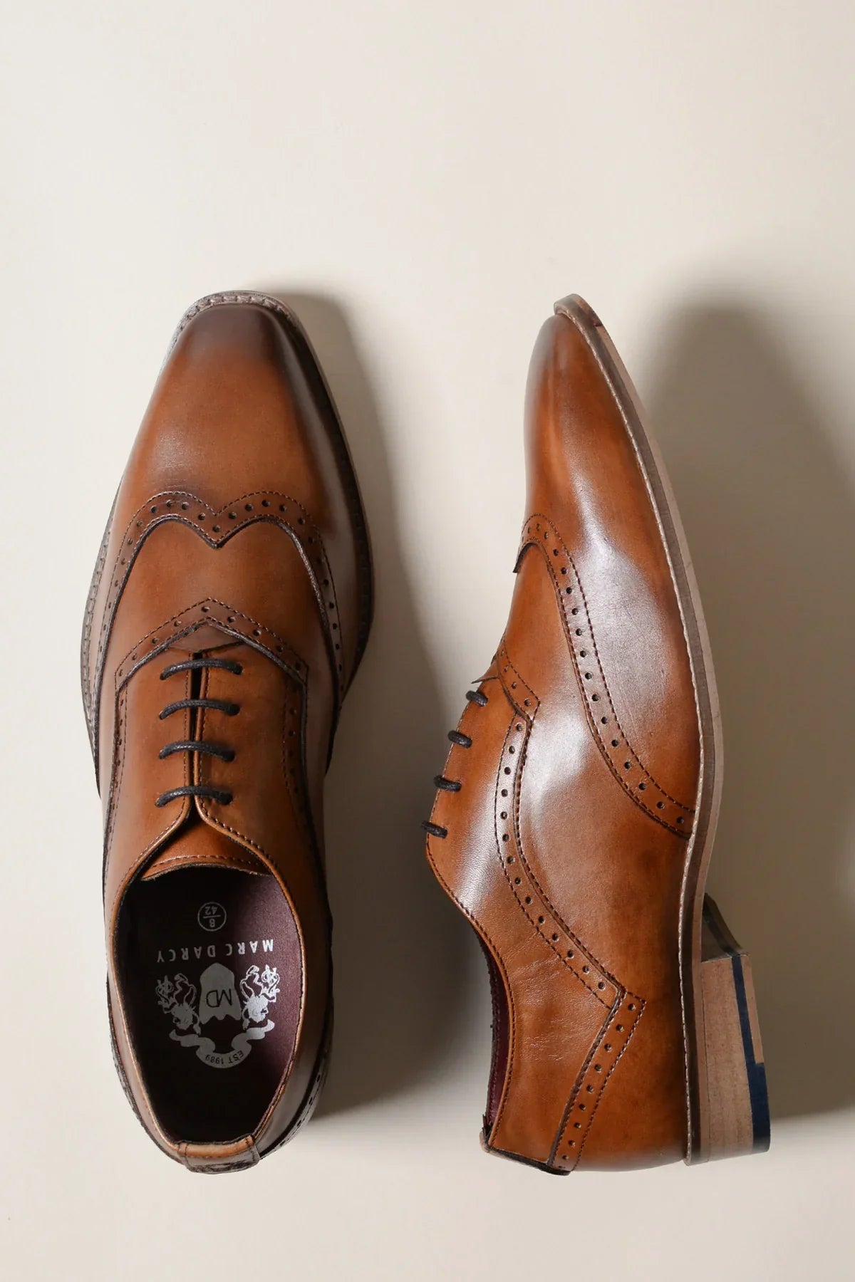 Hnedé kožené topánky, Marc Darcy Dawson - Wingtip brogue