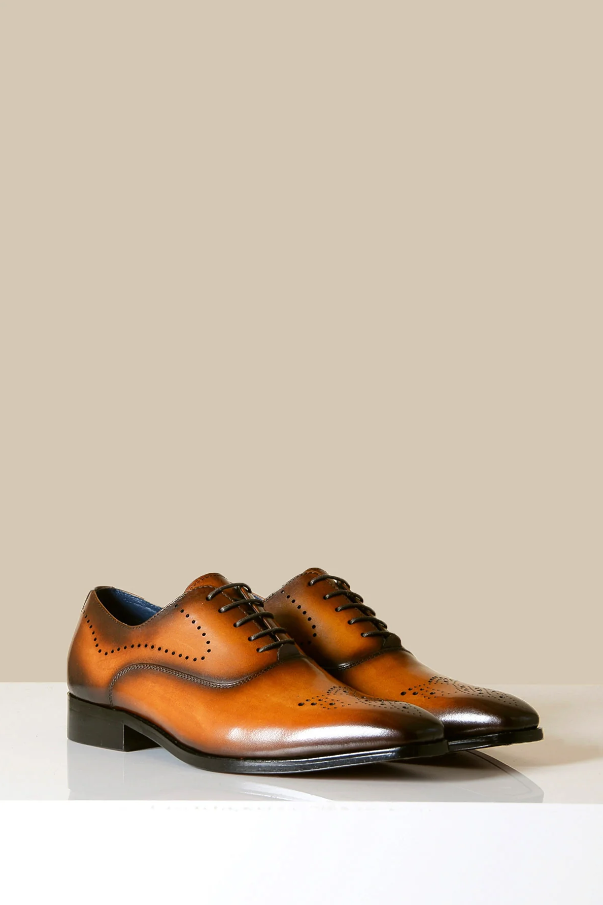 Hnedé kožené topánky, Marc Darcy Jake - Wingtip brogue