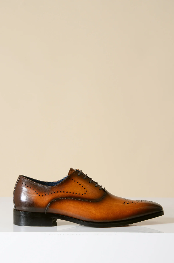 Hnedé kožené topánky, Marc Darcy Jake - Wingtip brogue
