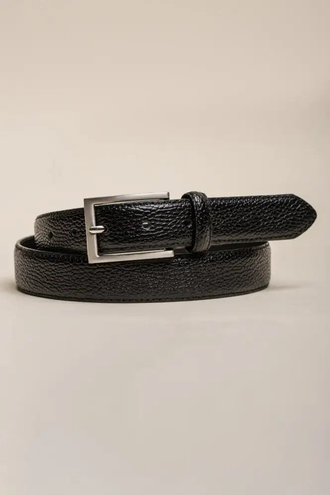 Čierna kožená pásek Cavani