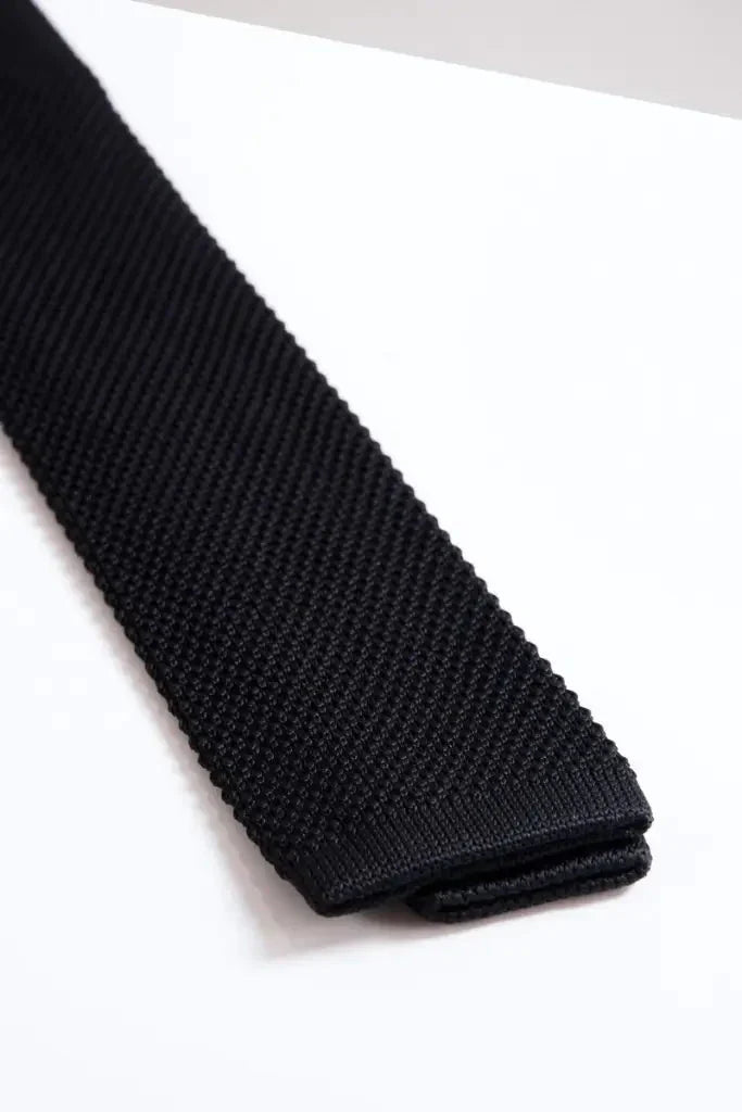 Kravata Marc Darcy čierna pletená - kravata