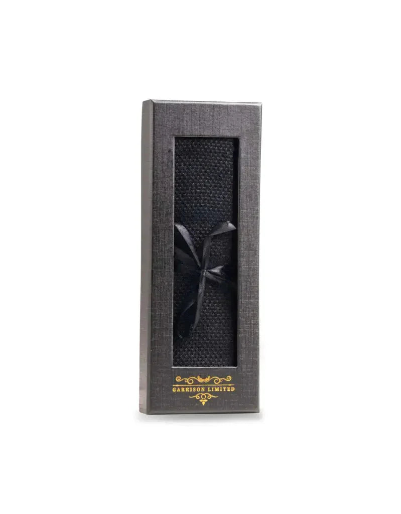 Kravata čierna pletená - Garrison Limited Black - kravata