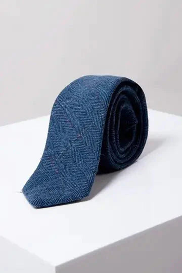 Kravata Dion modrá v tweedovom štýle - kravata