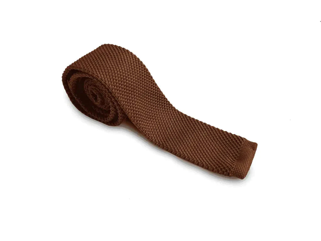 Kravata hrdzavá pletená - Garrison Limited hrdzavá - kravata
