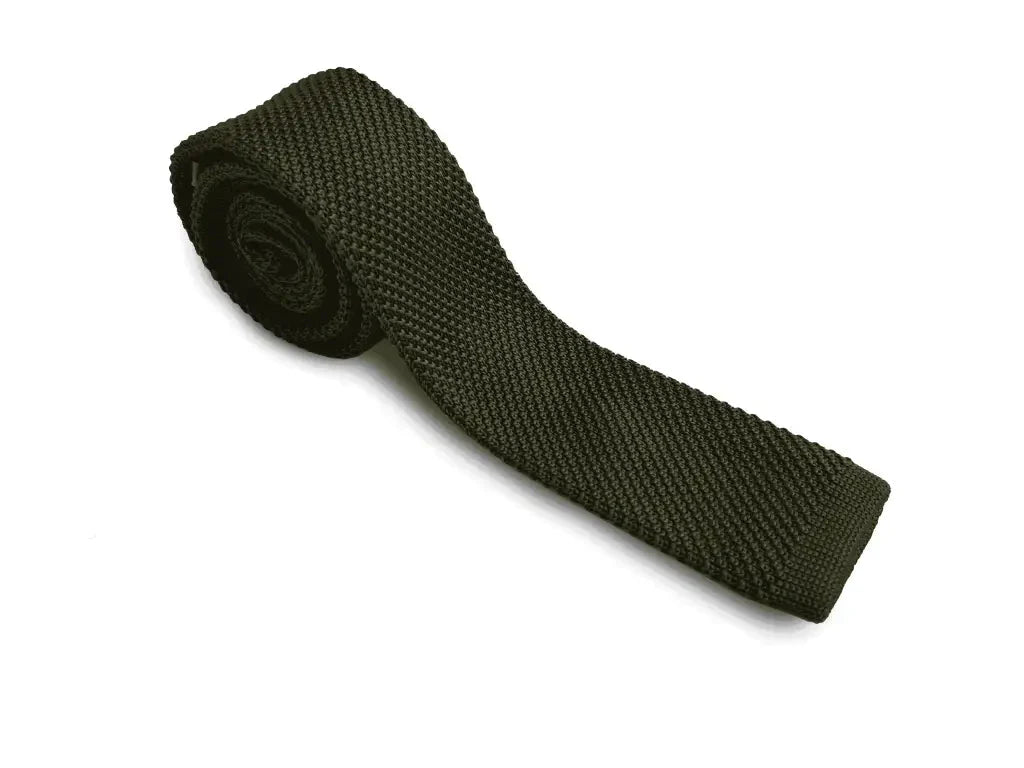 Kravata machová zelená pletená - Garrison Limited machová zelená - kravata