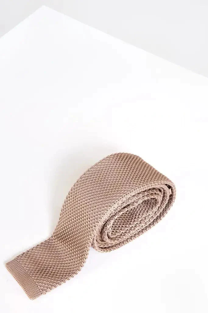 Kravata Marc Darcy béžová pletená - kravata