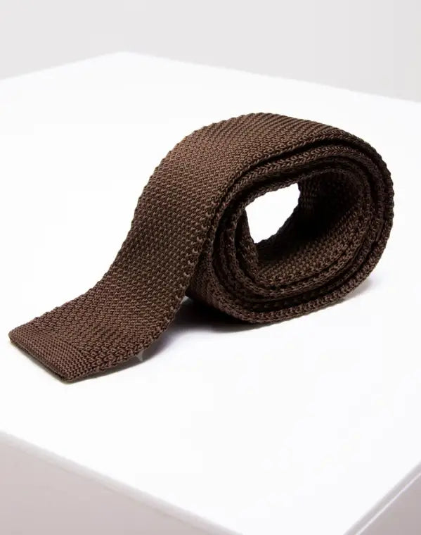Kravata Marc Darcy hnedá pletená - kravata
