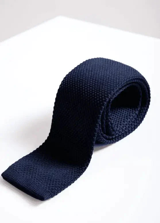 Kravata Marc Darcy tmavomodrá pletená - kravata