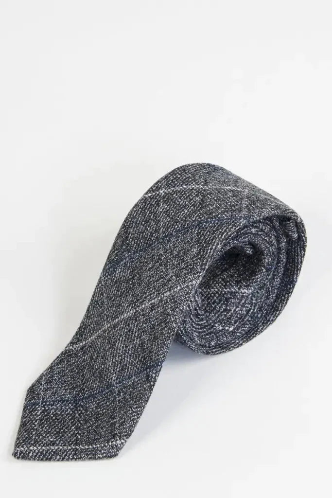 Kravata Scott sivá tweed kontrola - kravata