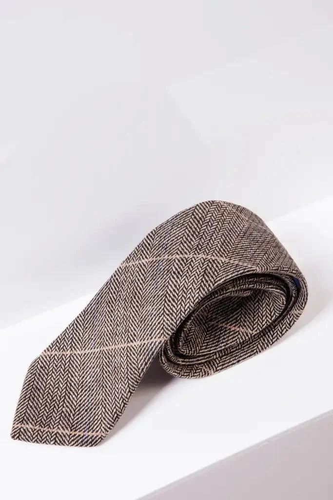 Kravata Ted Tan tweed kontrola - kravata
