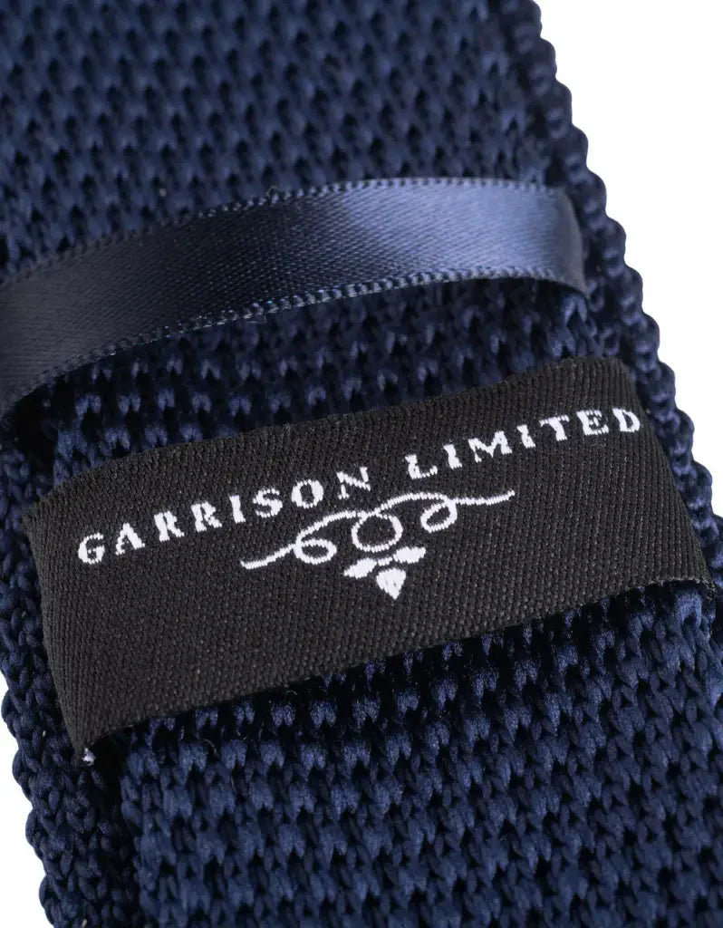 Kravata tmavomodrá pletená - Garrison Limited tmavomodrá - kravata