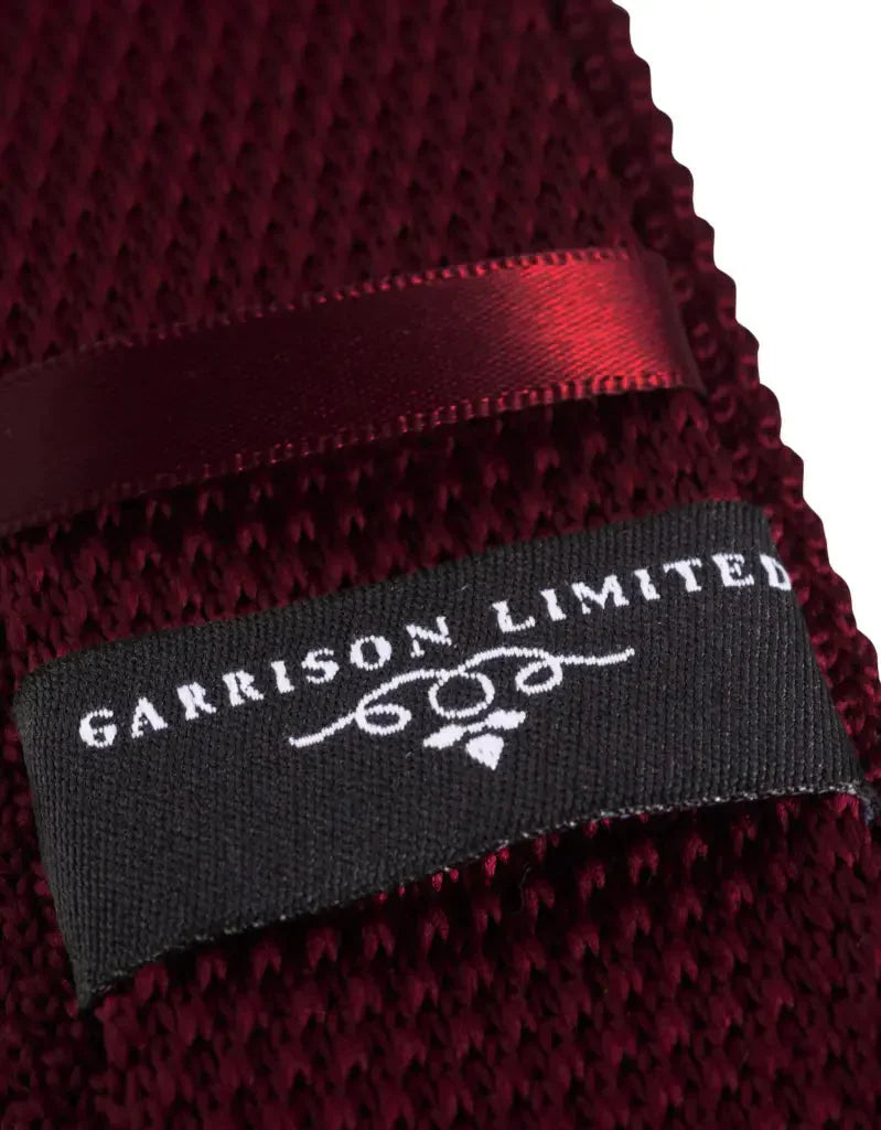 Kravata pletená vínom červená - Garrison Limited vínom červená - kravata