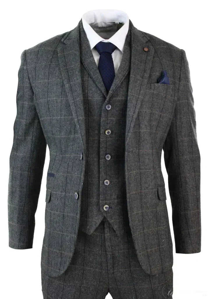 Oblek Peaky Blinders Grey Navy Suit 3-Dielny oblek Sako Gilet en