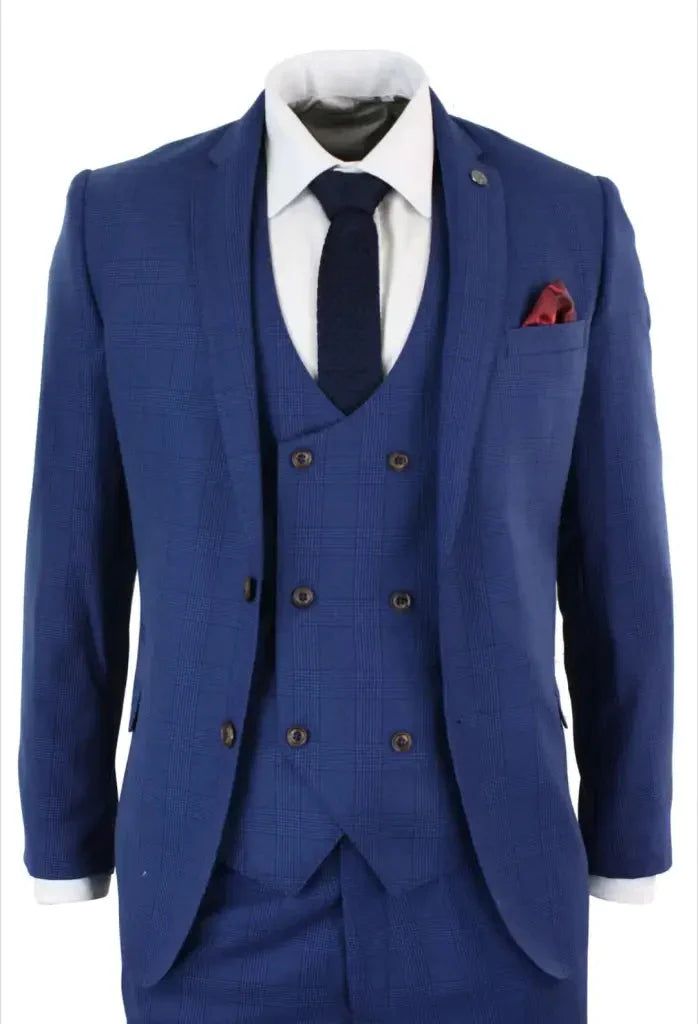 Modré oblek | Trojdílný kostým | George - 44/XS - trojdílný
