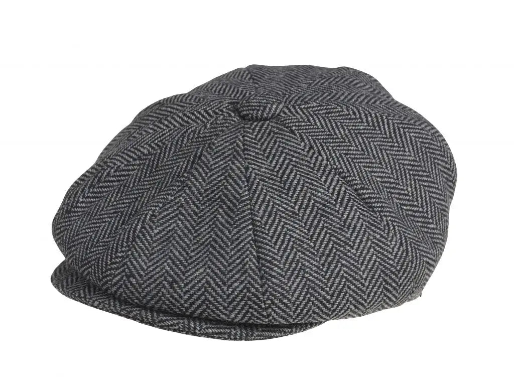 Klobúk Peaky Blinders šedý s rybičkovým vzorom - M (57cm) - klobúk