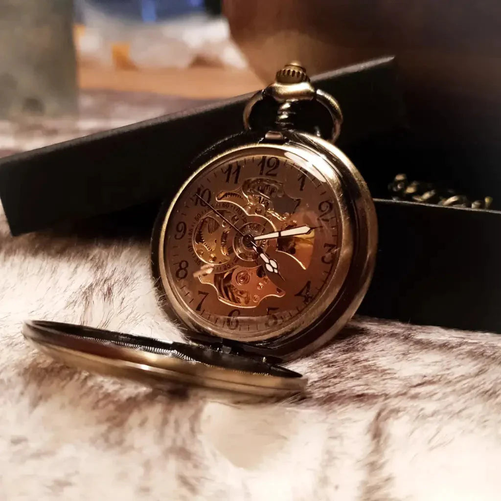 Peaky Blinders Vintage bronzové samonavijacie kapesné hodinky -